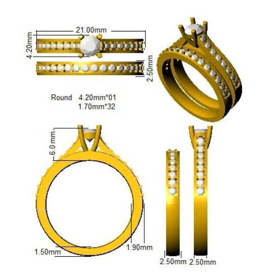 XYR10748 — Ring - 9k Yellow Gold detail