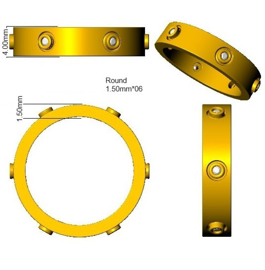 XYR10844 — Ring - 9k Yellow Gold detail