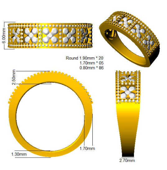 XYR11119 — Ring - 9k Yellow Gold detail
