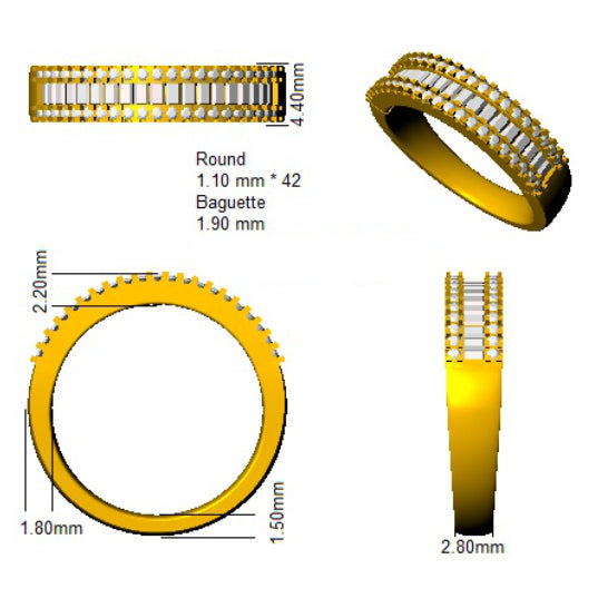 XYR11128 — Ring - 9k Yellow Gold detail
