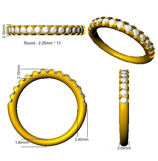 XYR11329 — Ring - 9 KT White Gold detail