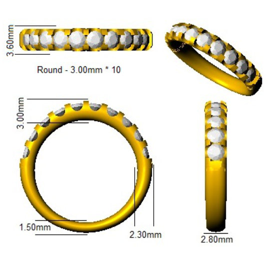 XYR11331 — Ring - 9 KT Yellow Gold detail