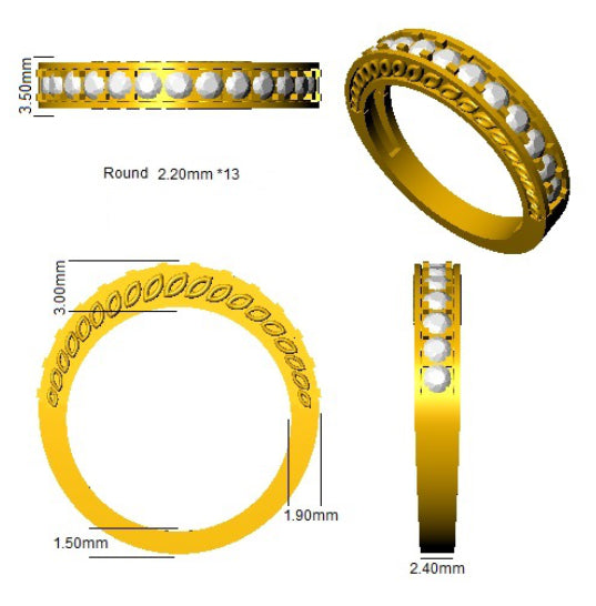 XYR11334 — Ring - 9k Yellow Gold detail