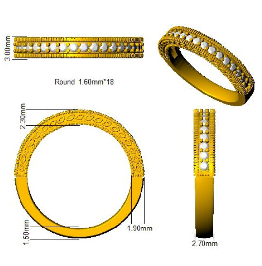 XYR11335 — Ring - 9k Yellow Gold detail