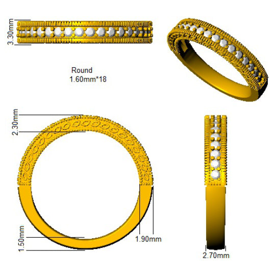 XYR11335 — Ring - 9k Yellow Gold detail