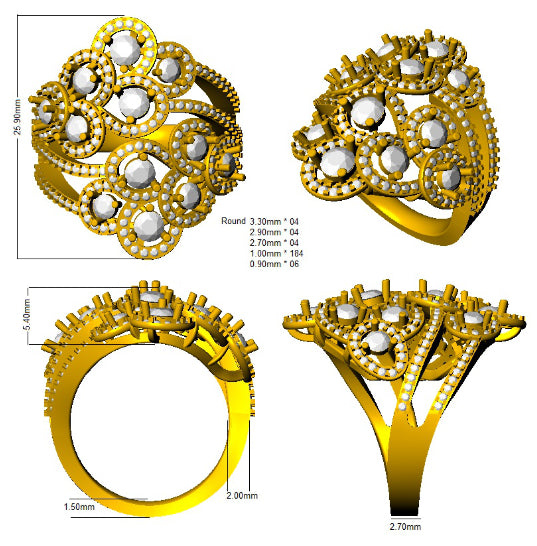 XYR11444 — Ring - 9k Yellow Gold detail