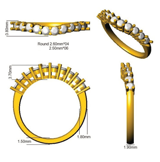 XYR11511 — Ring - 9k Yellow Gold detail
