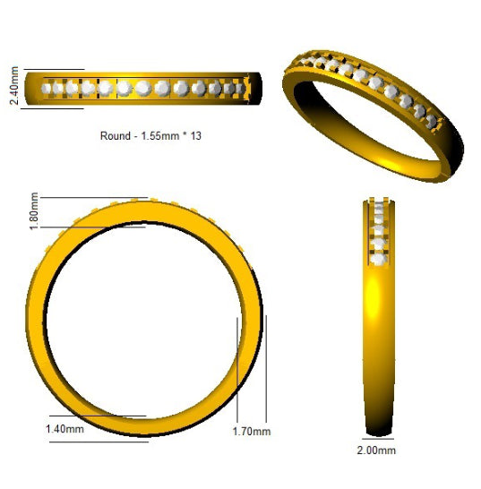 XYR11542 — Ring - 9k Yellow Gold detail