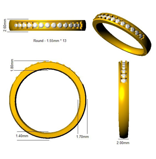 XYR11542 — Ring - 9k Yellow Gold detail