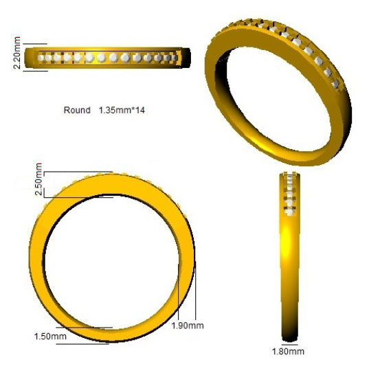 XYR11544 — Ring - 9k Yellow Gold detail
