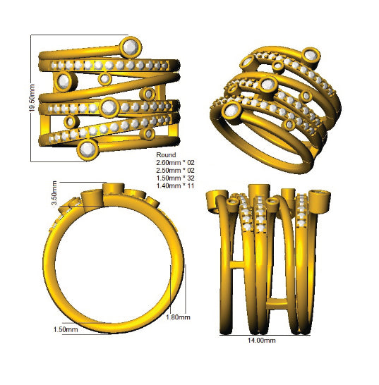 XYR1157 — Ring - 9k Yellow Gold detail