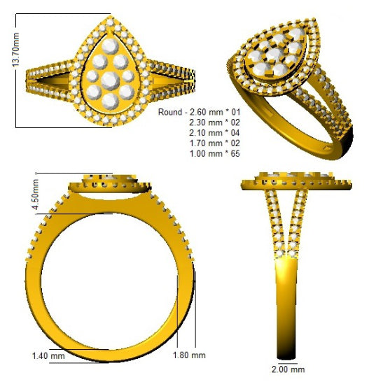 XYR11694 — Ring - 9k Yellow Gold detail