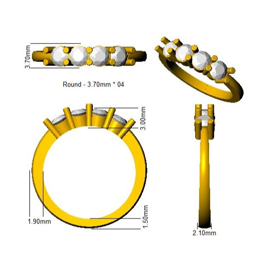 XYR11797 — Ring - 9k Yellow Gold detail