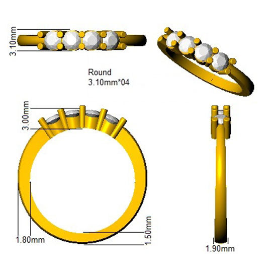 XYR11799 — Ring - 9k Yellow Gold detail