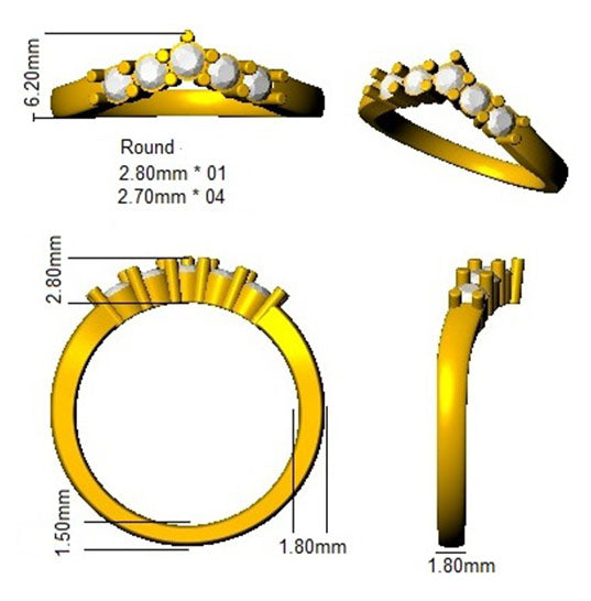 XYR11823 — Ring - 9k Yellow Gold detail