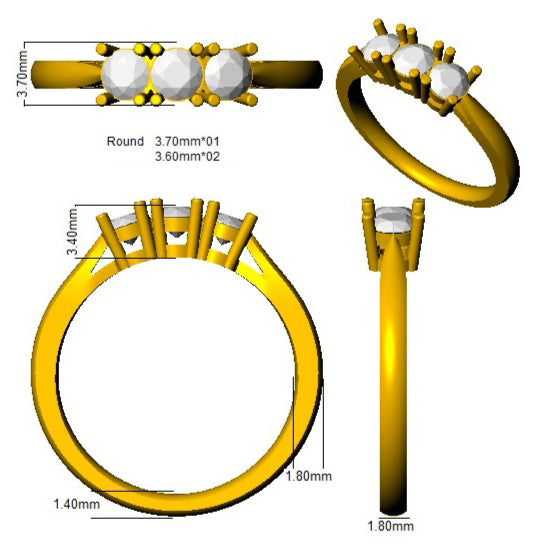 XYR11824 — Ring - 9k Yellow Gold detail