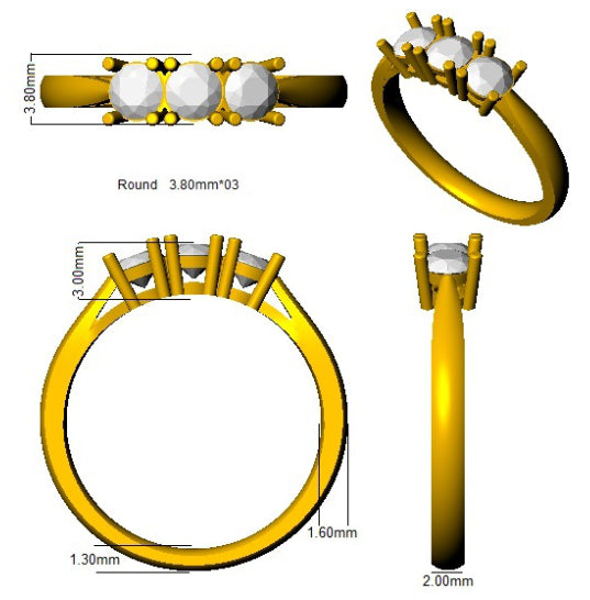 XYR11825 — Ring - 9k Yellow Gold detail