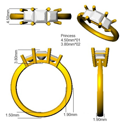 XYR11827 — Ring - 9k Yellow Gold detail