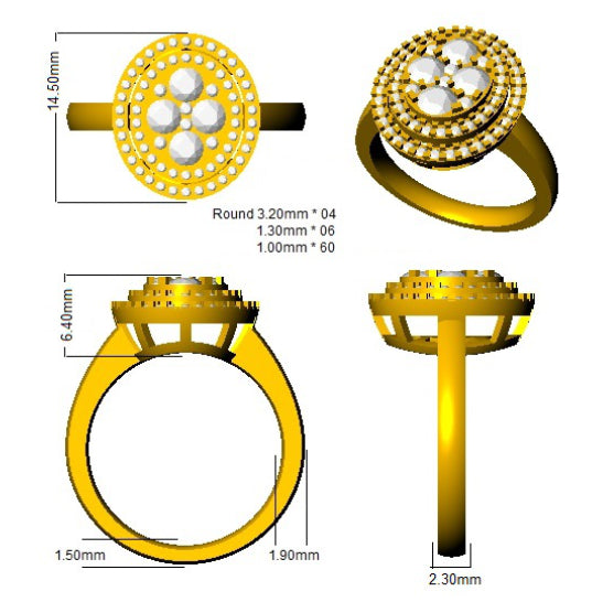 XYR11871 — Ring - 9k Yellow Gold detail