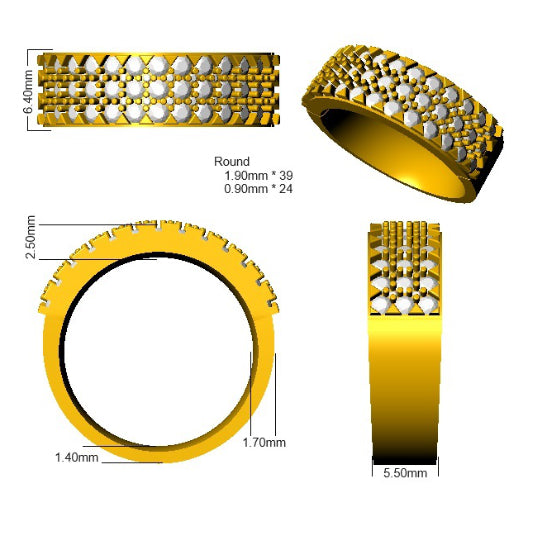 XYR12007 — Ring - 9k Yellow Gold detail