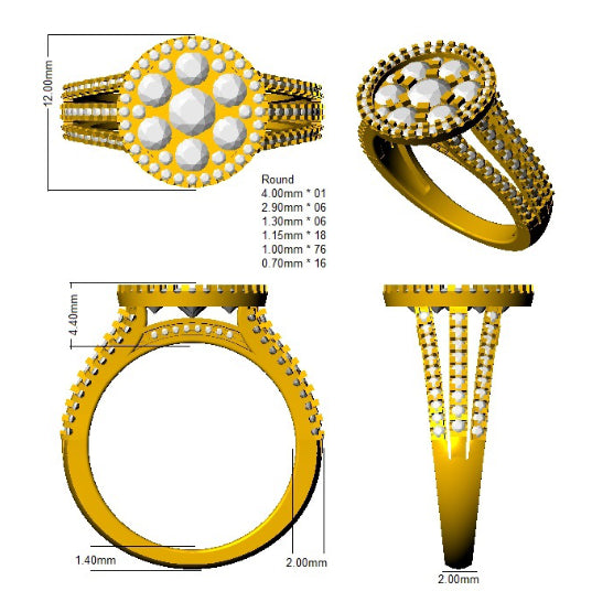 XYR12032 — Ring - 9k Yellow Gold detail