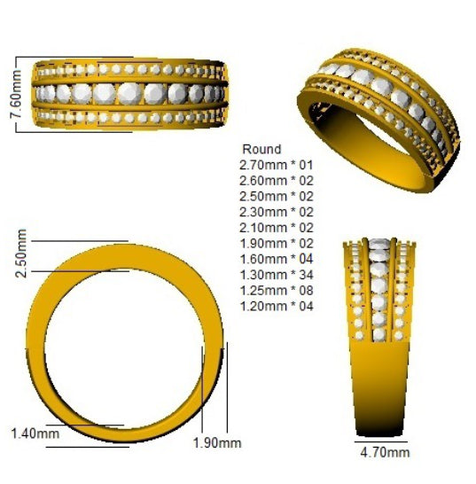 XYR12413A — Ring - 9k Yellow Gold detail