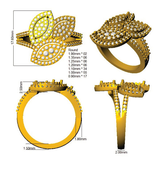XYR12548 — Ring - 9k Yellow Gold detail