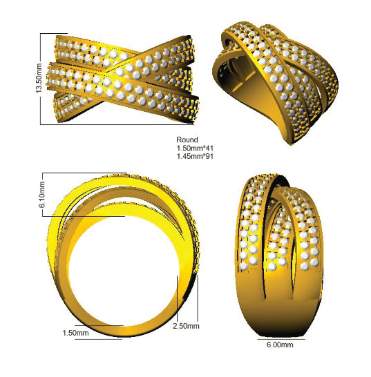 XYR12612 — Ring - 9k Yellow Gold detail