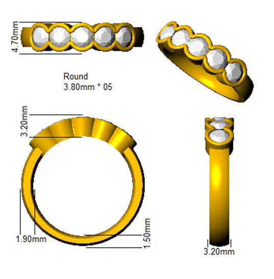 XYR13037 — Ring - 9k Yellow Gold detail