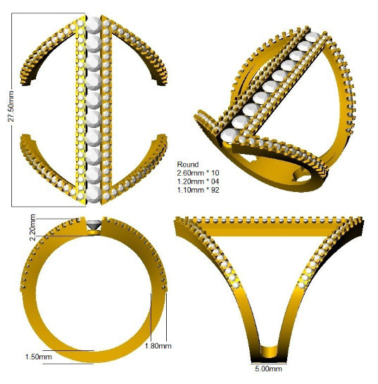 XYR13052 — Ring - 9k Yellow Gold detail