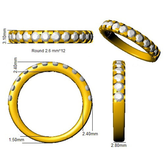 XYR13102 — Ring - 9 KT Yellow Gold detail