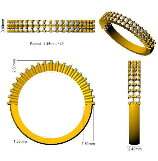 XYR13173 — Ring - 9k Yellow Gold detail