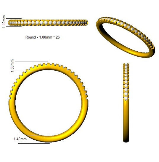 XYR13286 — Ring - 9k Yellow Gold detail