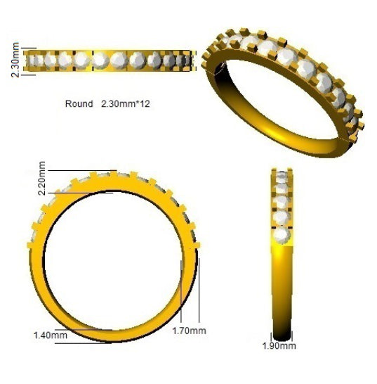 XYR4545 — Ring - 9k Yellow Gold detail