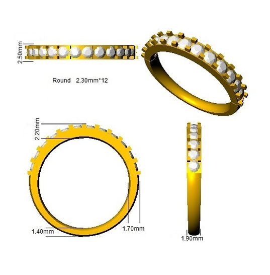 XYR4545 — Ring - 9k Yellow Gold detail