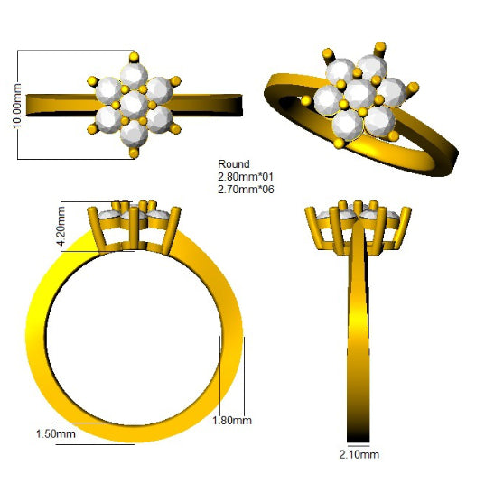 XYR5162 — Ring - 9k Yellow Gold detail