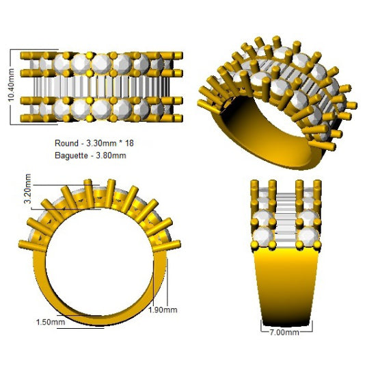 XYR5672 — Ring - 9k Yellow Gold detail