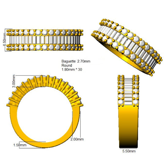 XYR5673 — Ring - 9k Yellow Gold detail