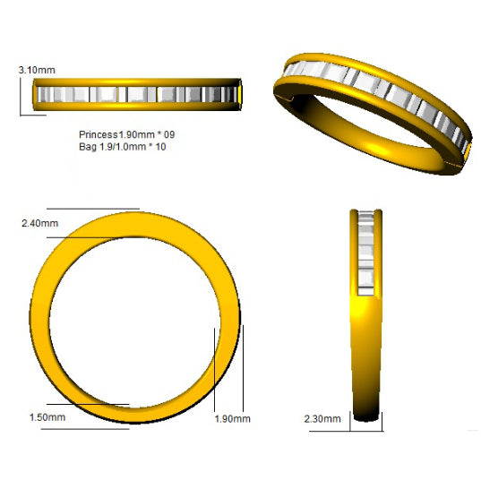 XYR5879B — Ring - 9k Yellow Gold detail
