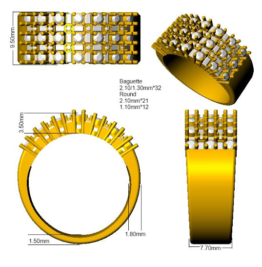 XYR6079 — Ring - 9k Yellow Gold detail