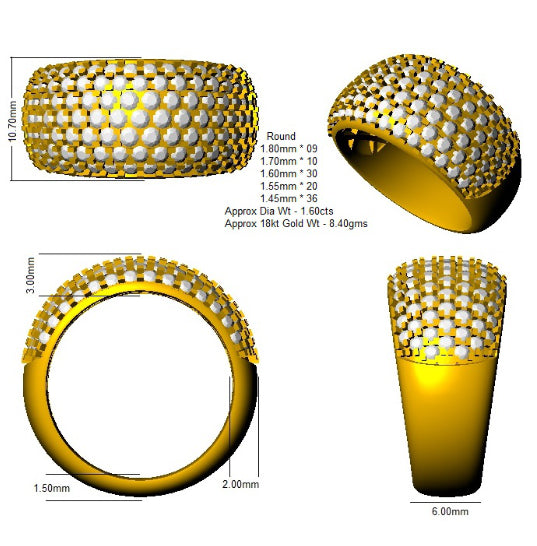 XYR6250 — Ring - 9k Yellow Gold detail
