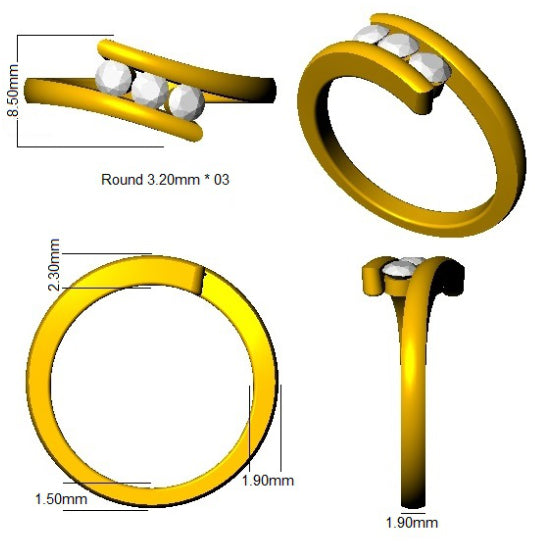 XYR6740 — Ring - 9k Yellow Gold detail