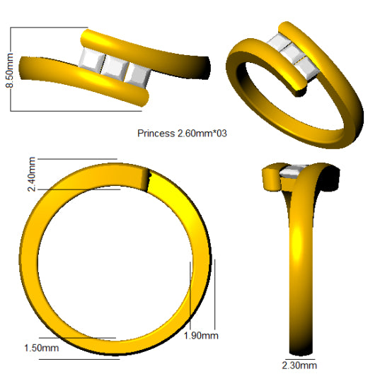 XYR6741 — Ring - 9k Yellow Gold detail