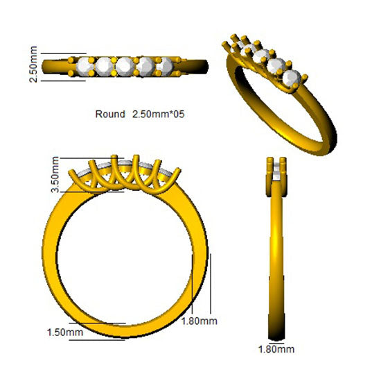 XYR6744 — Ring - 18k Yellow Gold detail