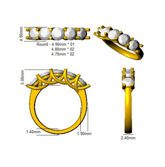 XYR6748 — Ring - 9k Yellow Gold detail