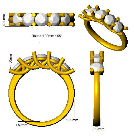 XYR6750 — Ring - 9k Yellow Gold detail