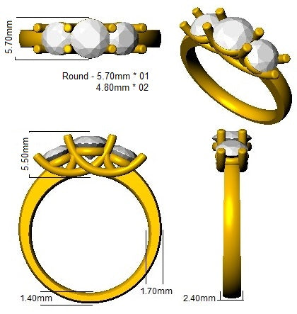 XYR6772 — Ring - 9k Yellow Gold detail