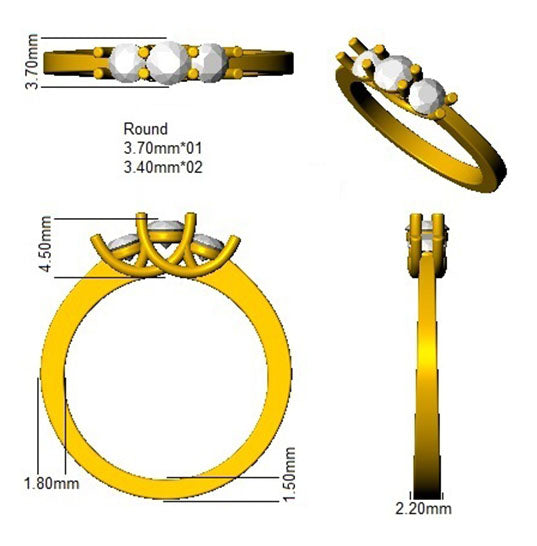 XYR6774 — Ring - 9k Yellow Gold detail