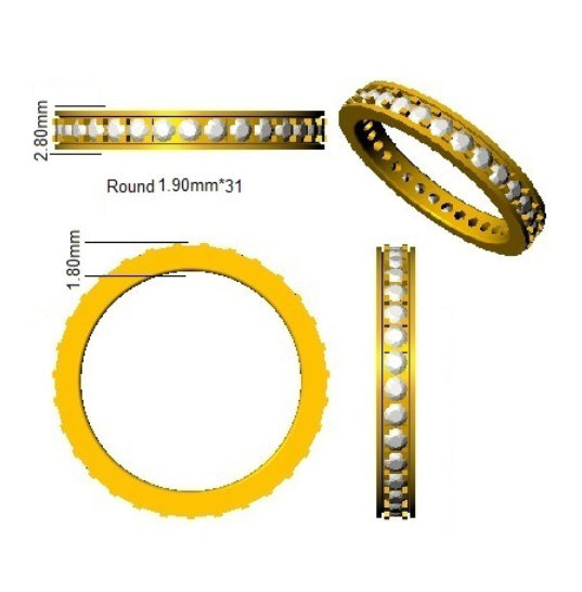XYR6797 — Ring - 9 KT Yellow Gold detail