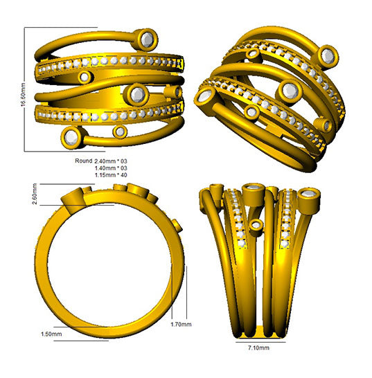 XYR8333 — Ring - 9k Yellow Gold detail
